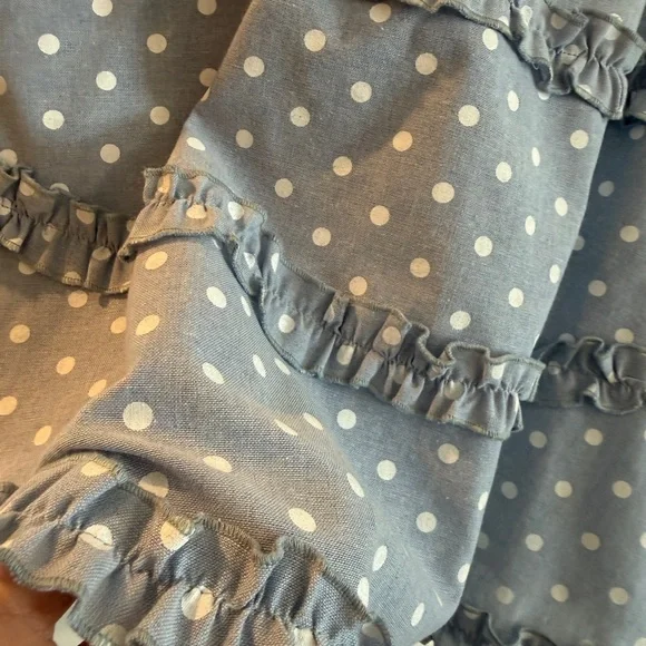 Blue Polka Dot Ruffle Mini Dressed - Picture 2 of 2